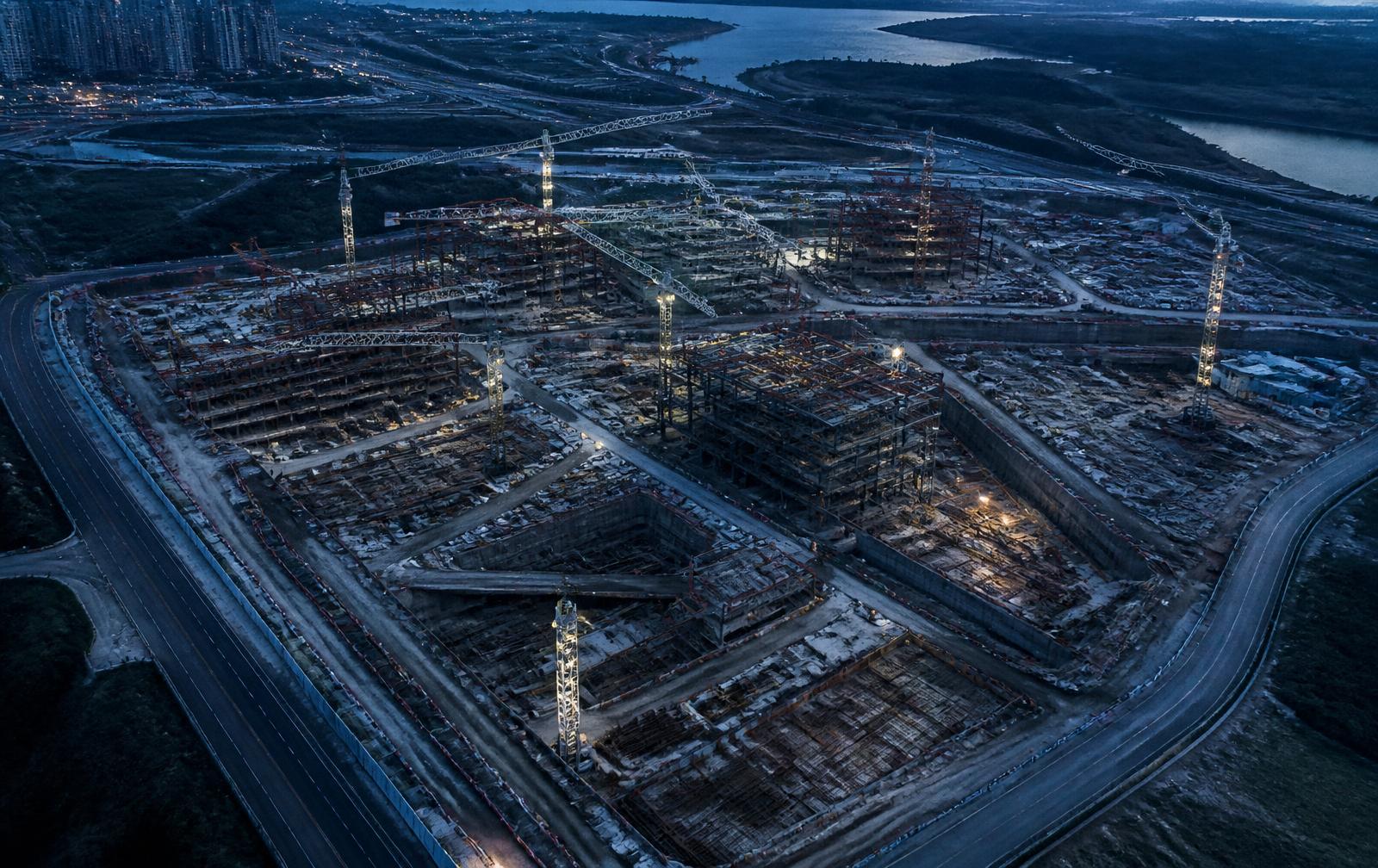 Large physical development site under construction